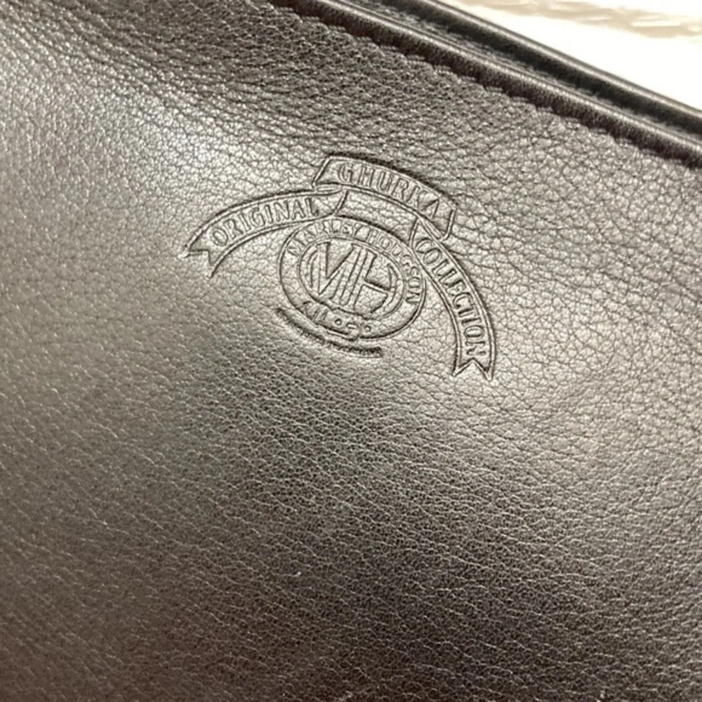 Ghurka black leather vintage cosmetic case